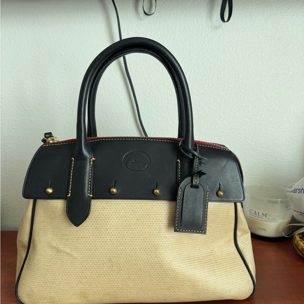 Dooney & Bourke Canvas & Leather Satchel – Beige & Black – NWOT – Strap Included